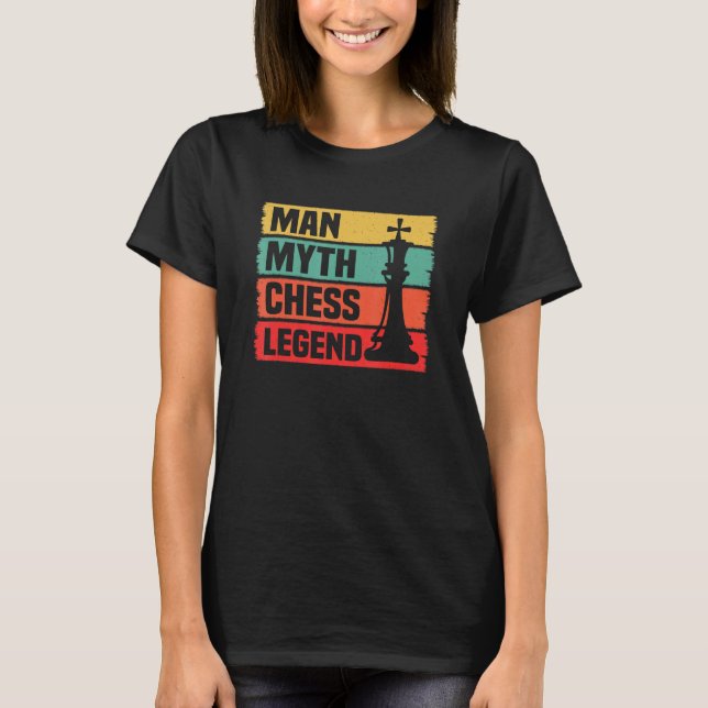 T-shirt Mens Man Myth Chess Legend Retro Chess Player Game (Devant)
