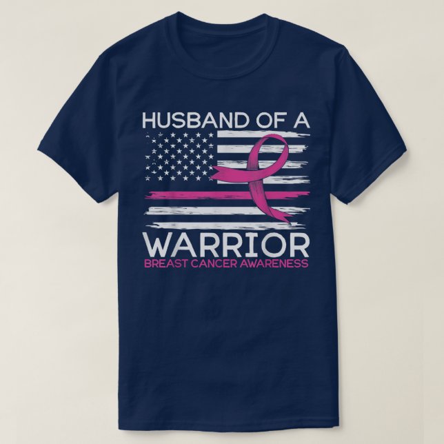 T-shirt Mens Mari d'un guerrier Cancer du sein pour le sei (Design devant)