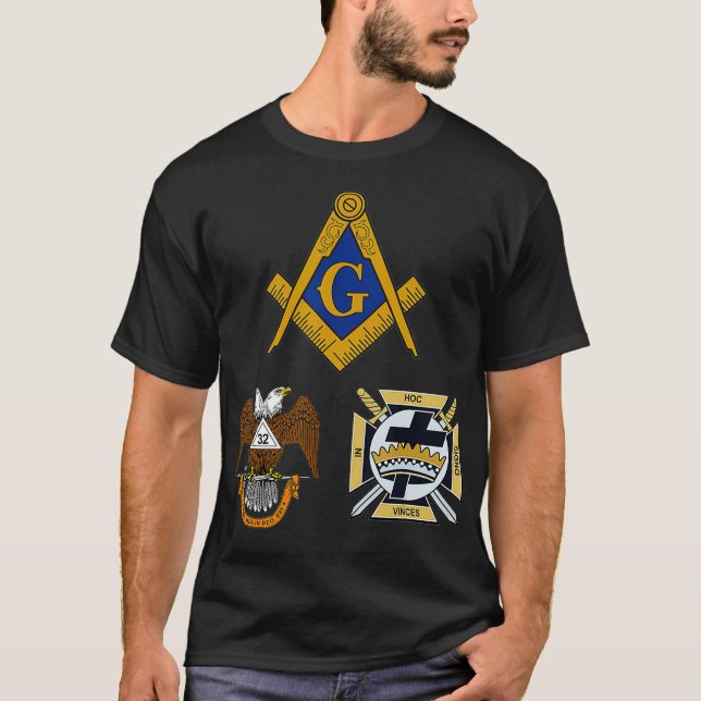 T-shirt Mens Mason Scottish Rite Knights Templar T Shirt Y (Devant)