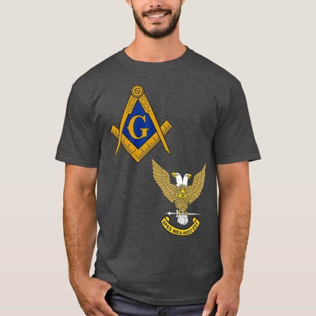 T-shirt Mens Mason Scottish Rite Split T Masonic Tee (Devant)