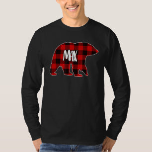 T-shirt Mens Max Ours personnalisé Buffle rouge Plaid P No