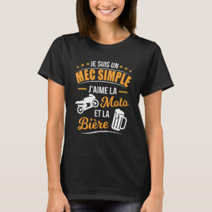 T-shirt Mens Mec Simple Love Motorcycle Bière Biker