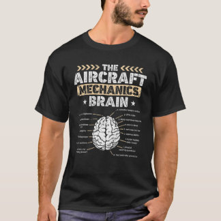 T-shirt Mens Mécanique d'aéronef Cerveau Mécanique d'aéron