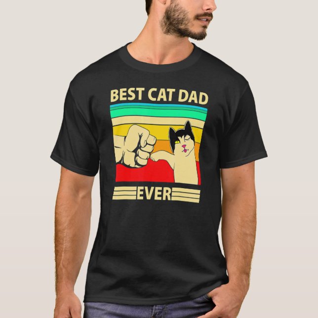 T-shirt Mens Meilleur chat Papa Jamais Chat Papa Papa Père (Devant)