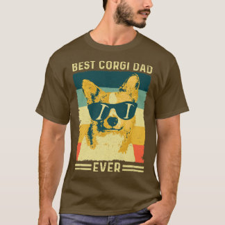 T-shirt Mens Meilleur Corgi Papa Jamais Vintage Retro Desi