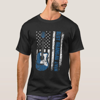 T-shirt Mens Meilleur Grand Jamais Américain Drapeau Guita