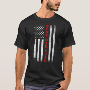 T-shirt Mens Meilleur papa Jamais Drapeau Américain Drôle