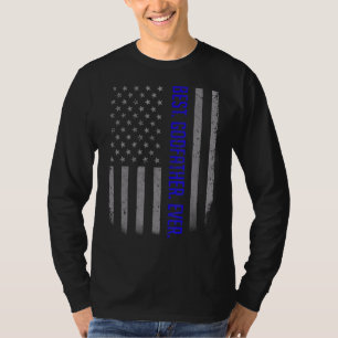 T-shirt Mens Meilleur Parrain Jamais Drapeau Américain Fat