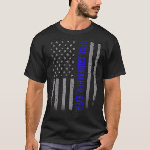 T-shirt Mens Meilleur Parrain Jamais Drapeau Américain Fat