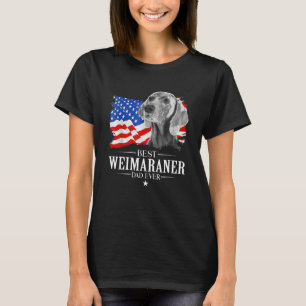 T-shirt Mens Meilleur Weimaraner Papa jamais American Flag