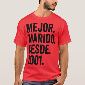 T-shirt Mens Mejor Marido Desde 2001 21e anniversaire mari