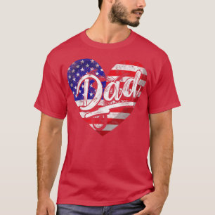 T-shirt Mens Men Patriotique Drapeau Américain Coeur Motoc