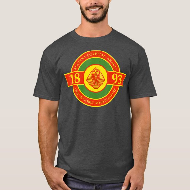 T-shirt Mens Mens AEAONMS 893 Shriner Noble Sceau maçonniq (Devant)
