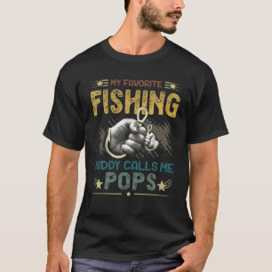 T-shirt Mens Mens My Favori Fishing Buddy Me Appelle Pops