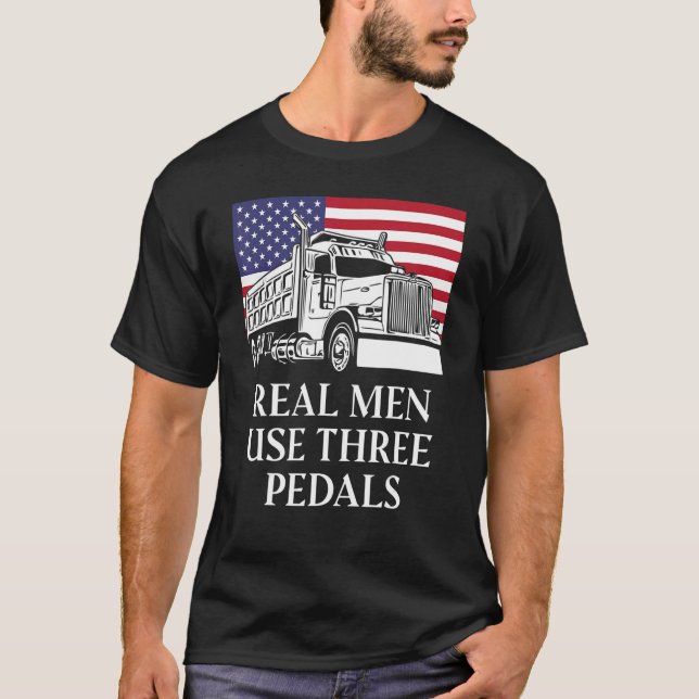 T-shirt Mens Mens Vrais Hommes Utiliser Trois Pédales Manu (Devant)