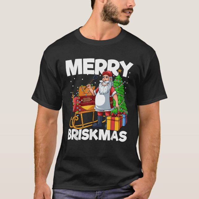 T-shirt Mens Merry Briskmas Christmas July Santa Brisket S (Devant)