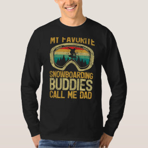 T-shirt Mens Mes amis favoris du snowboard Appelez-moi pap