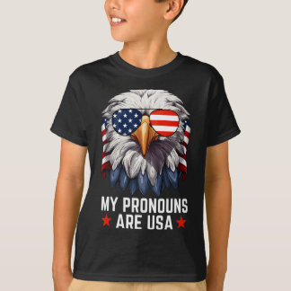 T-shirt Mens Mes Pronounes Sont Usa Funny Eagle 4 juillet 
