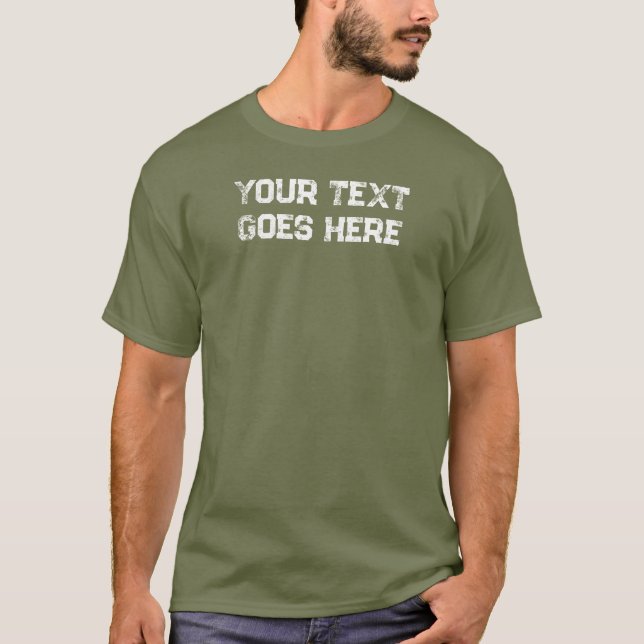 T-shirt Mens Moderne Modèle élégant tendance Fatigue Green (Devant)