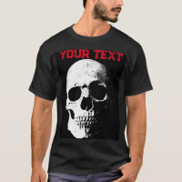 Mens Moderne Noir Rouge Halloween Crâne Horreur Te