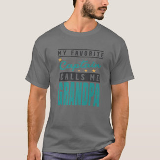 T-shirt Mens Mon Capitaine Favorite M'Appelle Grand-Père, 