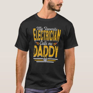 T-shirt Mens Mon Électricien Favori M'Appelle Papa Papa Pa
