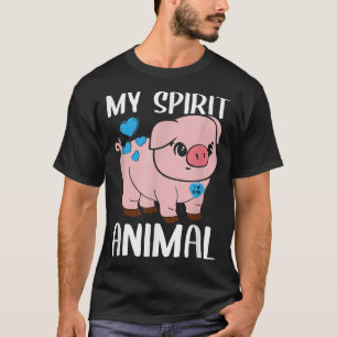 T-shirt Mens Mon Esprit Animal Pig I Love Papa Heart Valen