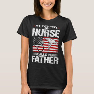 T-shirt Mens Mon Infirmière Favorite M'Appelle Père Pat Nu