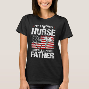 T-shirt Mens Mon Infirmière Favorite M'Appelle Père Pat Nu