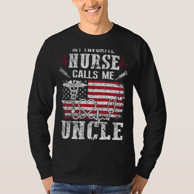 T-shirt Mens Mon Infirmière Préférée M'Appelle Fête des pè (Devant)