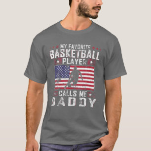 T-shirt Mens Mon Joueur De Basket Favori M'Appelle Papa