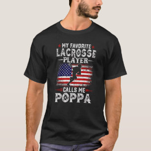 T-shirt Mens Mon Joueur De Crosse Préféré M'Appelle Poppa 