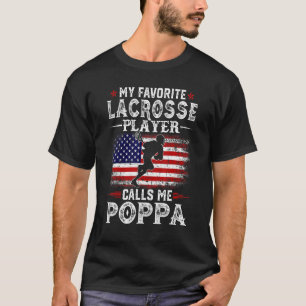 T-shirt Mens Mon Joueur De Crosse Préféré M'Appelle Poppa