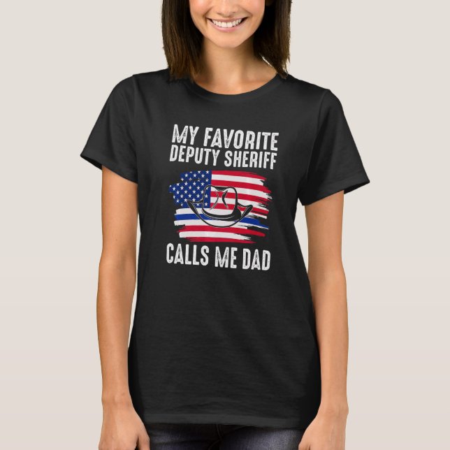 T-shirt Mens Mon Sheriff Adjoint M'Appelle Papa Sheriff Ad (Devant)
