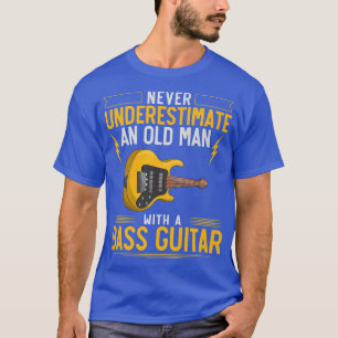 T-shirt Mens Musique Retraite Basse Guitariste Hommes Retr