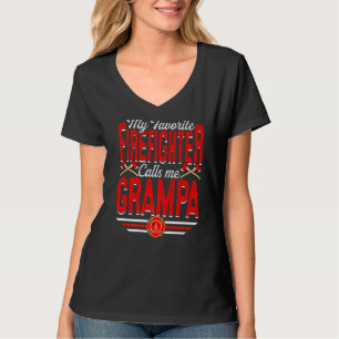 T-shirt Mens My Favori Firefighter M'Appelle Grampa Firef