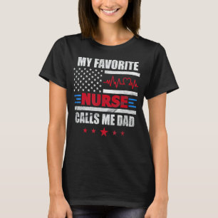 T-shirt Mens My Favori Nurse M'Appelle Papa Papa Daddy Usa