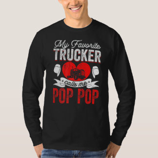 T-shirt Mens My Favori Trucker Me Appelle Pop Pop Truckin'