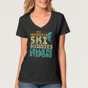 T-shirt Mens My Favoris Ski Buddies Me Appelle Stepdad Ski