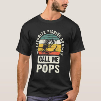 T-shirt Mens My Favorite Fishing Buddies Call Me Pops Fish