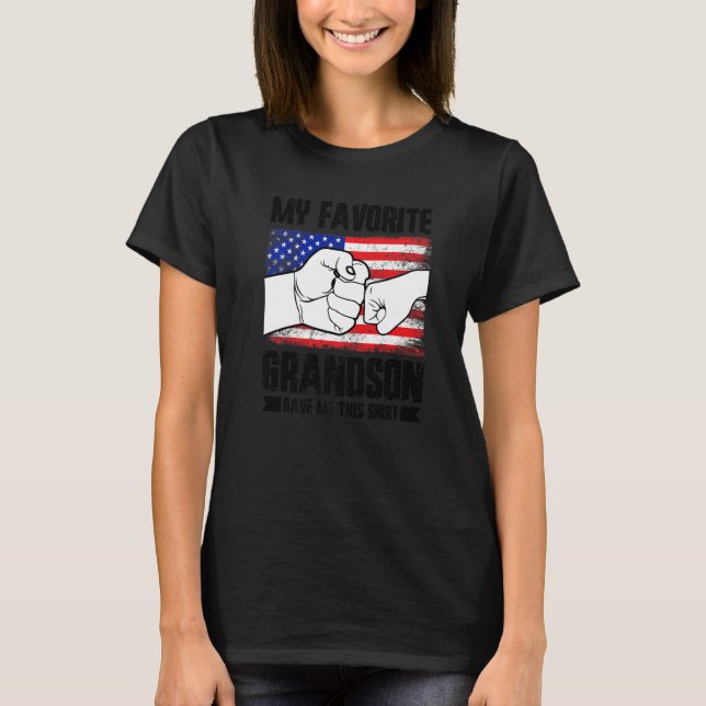 T-shirt Mens my favorite grandson gave me this Veteran Pre (Devant)