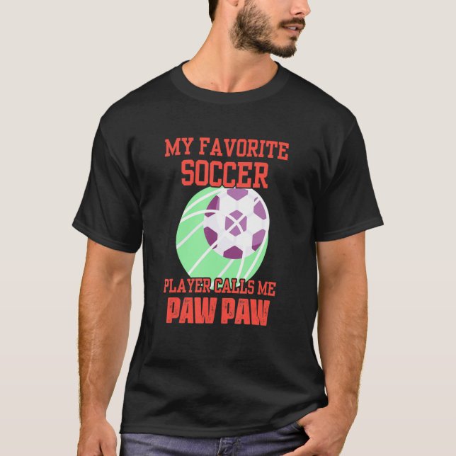 T-shirt Mens My Favorite Soccer Player Calls Me Grandpa Pa (Devant)