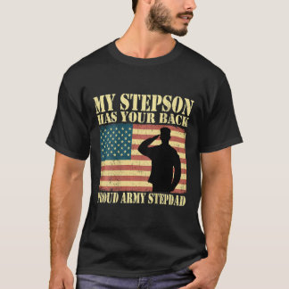 T-shirt Mens My Stepson A Ton Dos - Fière Armée Stepdad