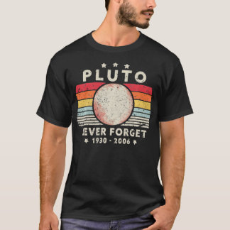 T-shirt Mens Never Forget Pluto Planet Retro Style Funny S