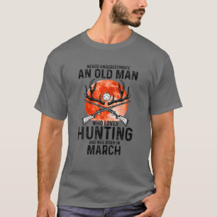 T-shirt Mens Never Underestimate An Old Man Who Loves Hunt