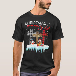 T-shirt Mens Noël commence avec Christ Tee Yorkie Chris