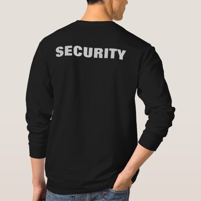 T-shirt Mens Noir Et Blanc Sécurité Double Face Print (Dos)
