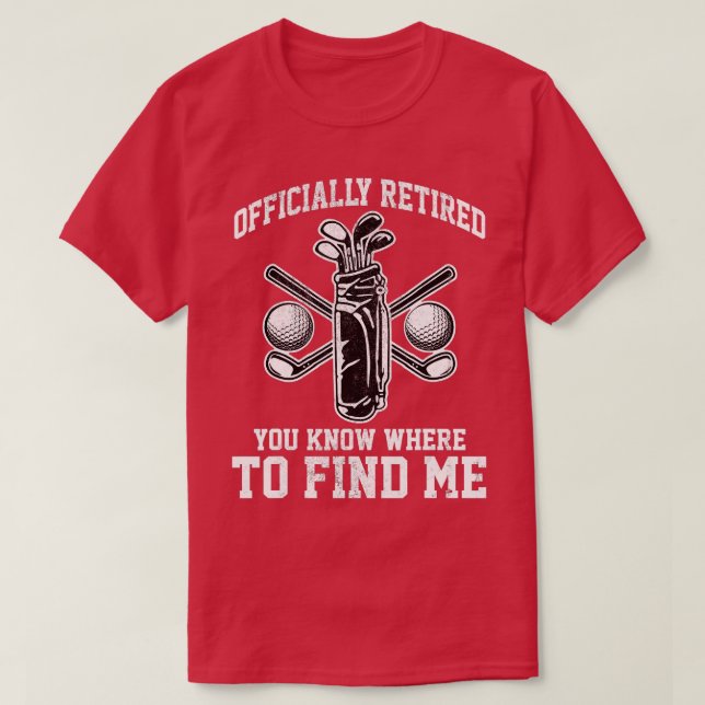 T-shirt Mens Officiellement Retraité Funny Retiring Golf (Design devant)
