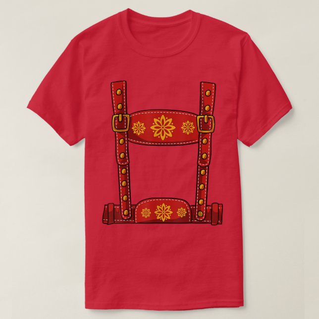T-shirt Mens Oktoberfest Costume d'Halloween Mens Lederhos (Design devant)