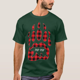 T-shirt Mens Pap Pap Bear Red Plaid Buffalo Pap Pap Matchi